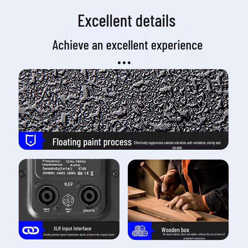 SAST K69 Upgraded Dual 15-inch Stage Speaker System