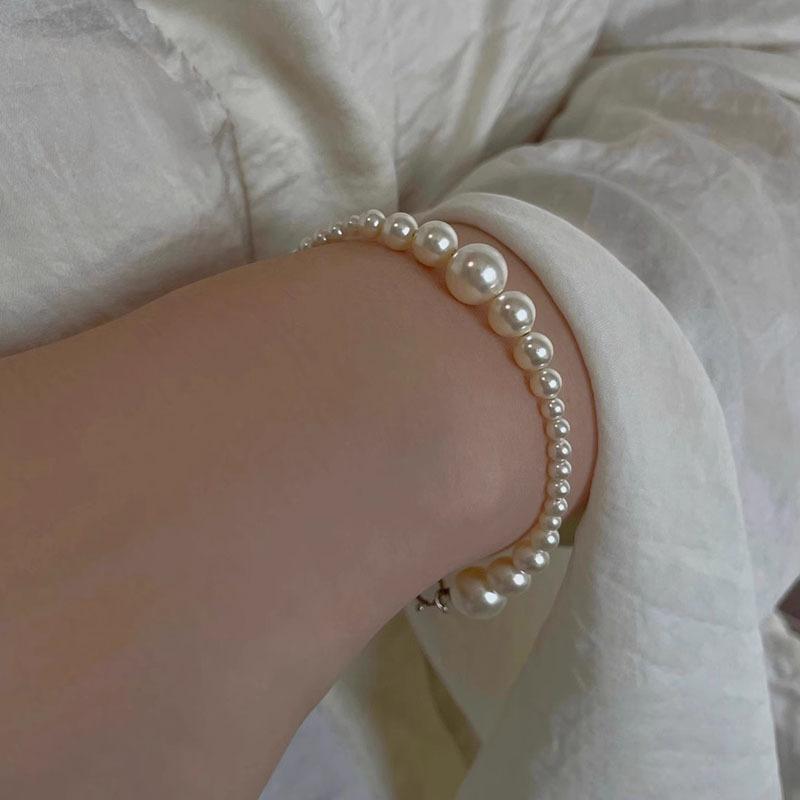 S925 Sterling Silver Positive Round Strong Light Pearl Bracelet Girl