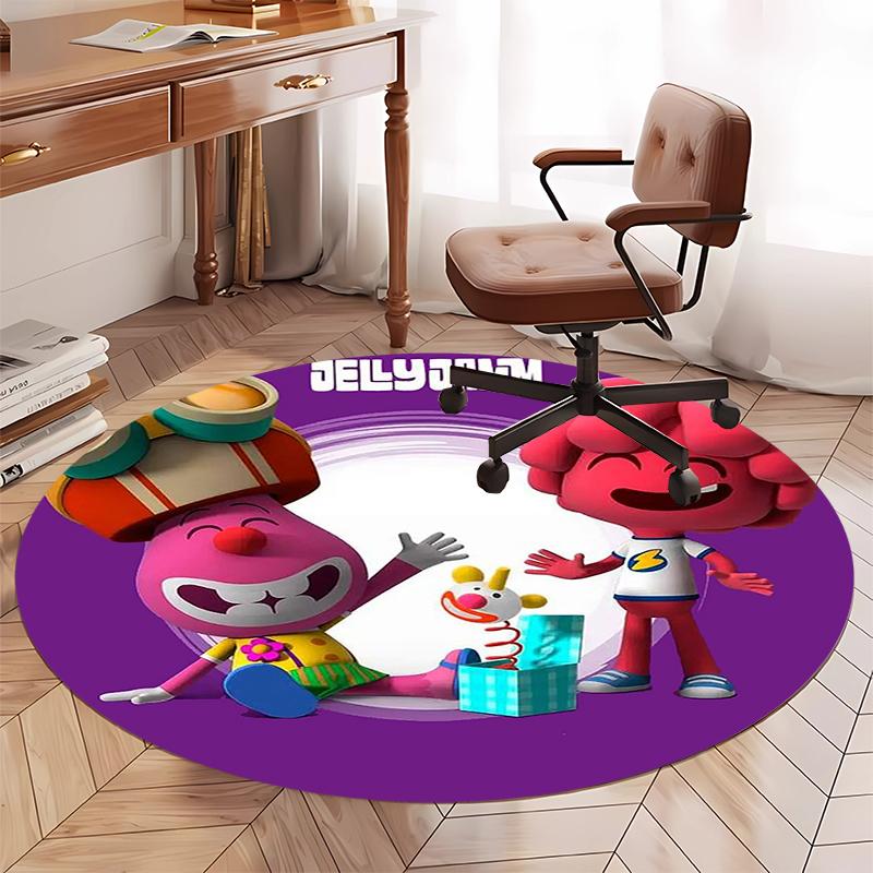 Jelly Jamm Printed Round Rug Carpet Chair Rug Area Rug Entryway Doormats,for Office Chair Living Room Bedroom Kitchen Room.