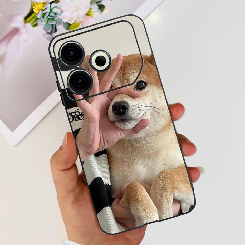 2024 Fashion Case For Tecno Pova 6 Neo Black Silicone Soft TPU Back Cover For Tecno Pova 6Neo 4G Phone Cases