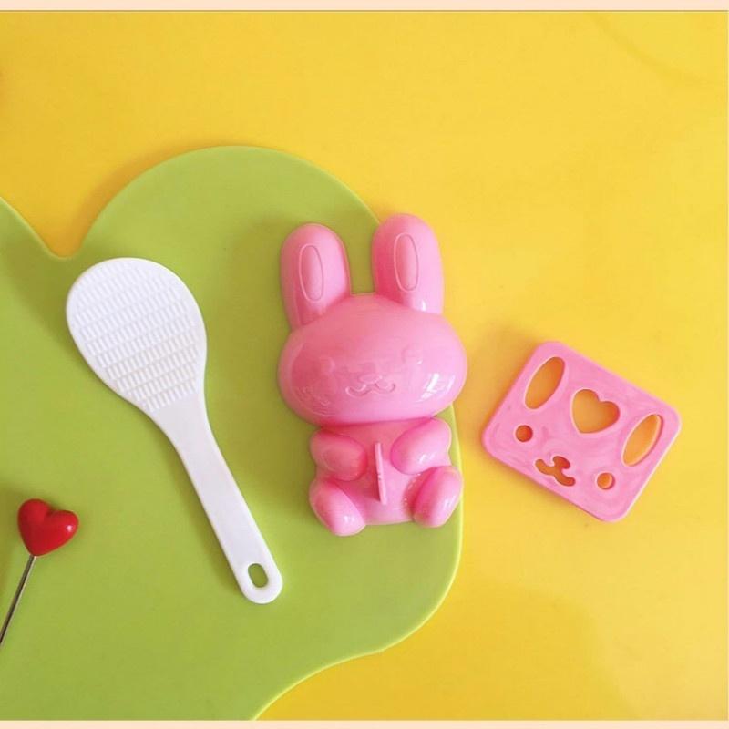 Rabbit Rice Ball Mold  Baby DIY Rice  Sushi Modeling  Press Mould, Cover Rice  Curry Rice Mould Thre