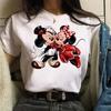 Funny Disney Women T-shirt Cute Cartoon Mickey Minnie Graphic Casual Short Sleeve T Shirt Female Kawaii Loose Y2K Clothing Tops