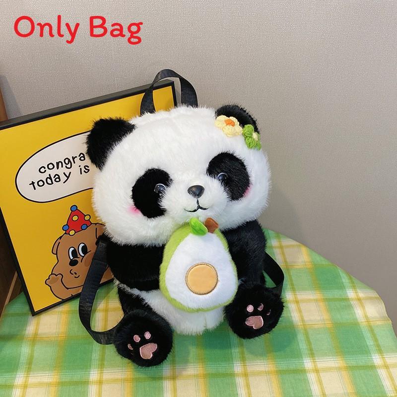 Panda Weicher Plüsch-Rucksack Für Damen Modisches Cartoon-Geschenk Für Teenager Und Studenten