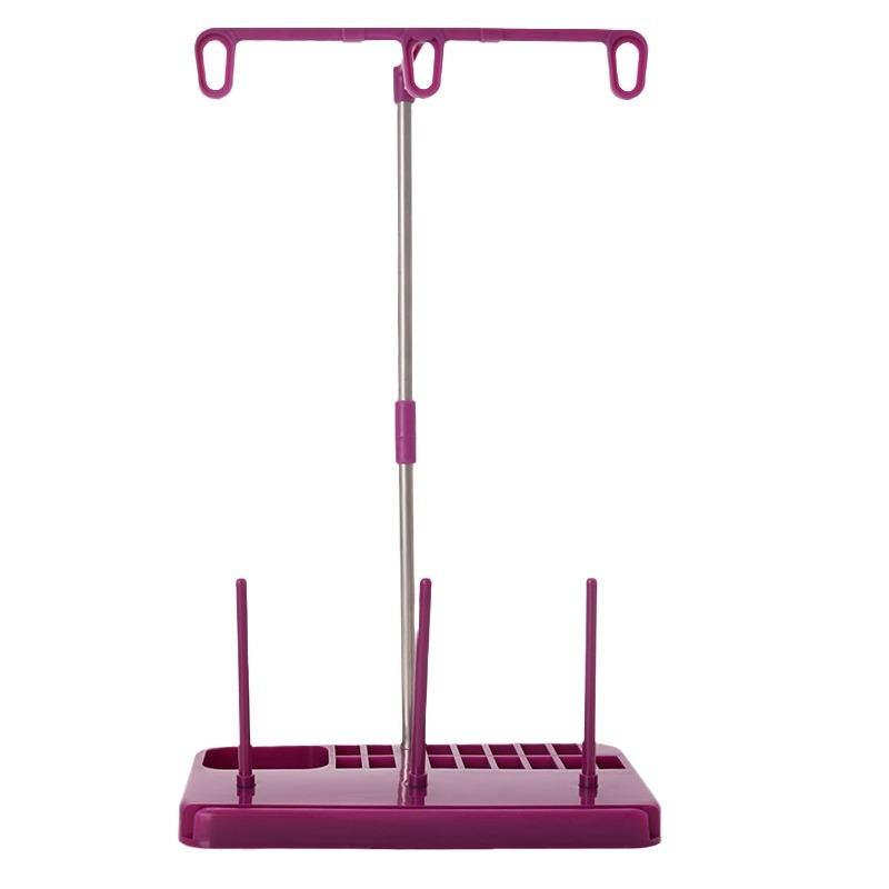Macchina da cucito domestica fai-da-te per punto di copertura con tre rocchetti grandi in plastica, supporto per rocchetti a pagoda, organizer per cavi, macchina per cuciture di bordi universale