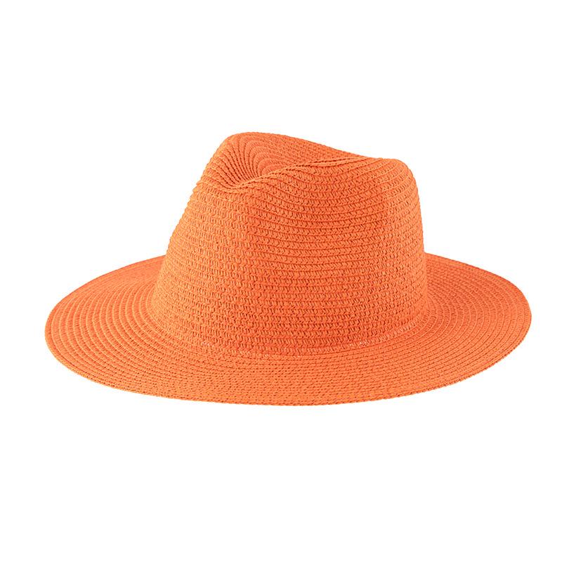 Women's Jazz Straw Hat with Wide Brim - European & American Style Panama Sunshade Fedora
