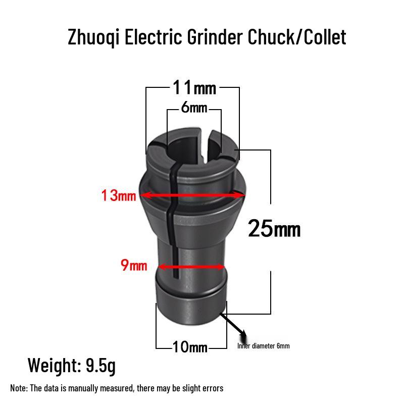 

Ruichi Electric Grinder Chuck Set: Includes Nut, Straight Grinder Drill Bit, and Spring Chuck.