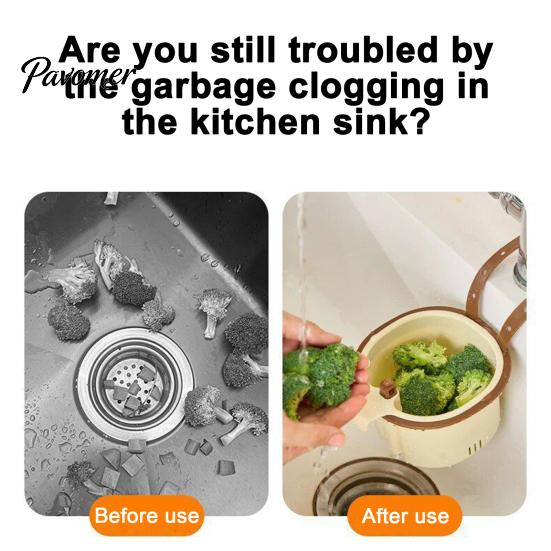 Practical Kitchen Sink Organizer Strainer Basket, Automatic Dumping Design, Hanging Durable PP Drain Filter Faucet Food Catcher, for Cleaning