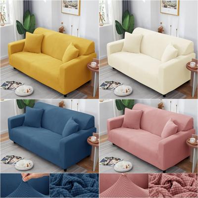 Polar Fleece Sofa Cover Solid Color L Shape Stretch Sectional Corner Sofa Armchair Cover Plaid Living Room