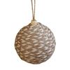 Christmas Ball Ornament Linen Design Rustic Distressed Hanging Ball Xmas Tree Decor Farmhouse Ornament