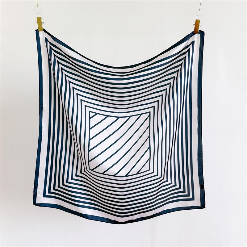 Korean version of simple simulation silk printing high-end shawl large square scarf sunscreen scarf travel scarf silk scarf headscarf