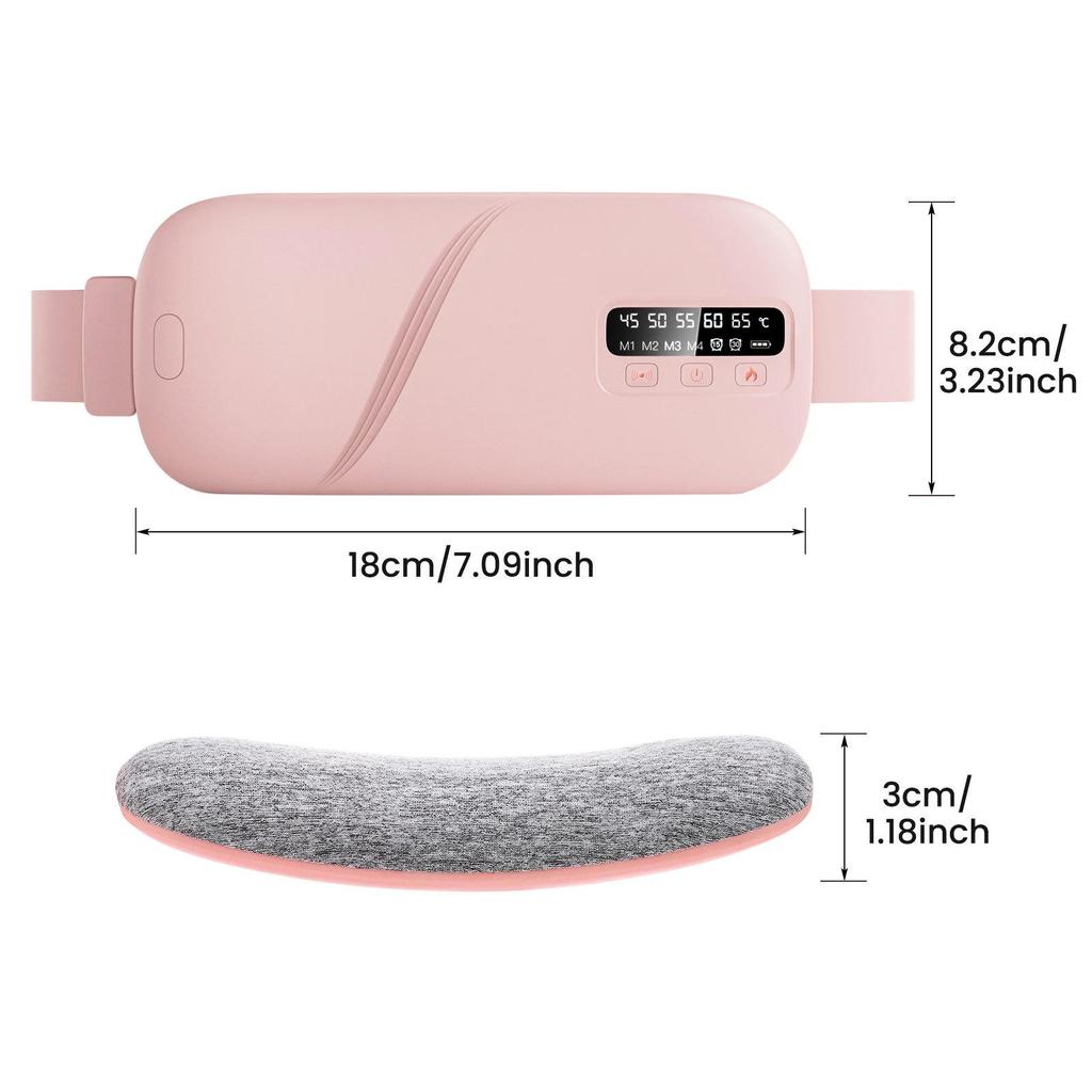 Women's Rechargeable Menstrual Warm Palace Belt with Massaging Heat and Digital Display