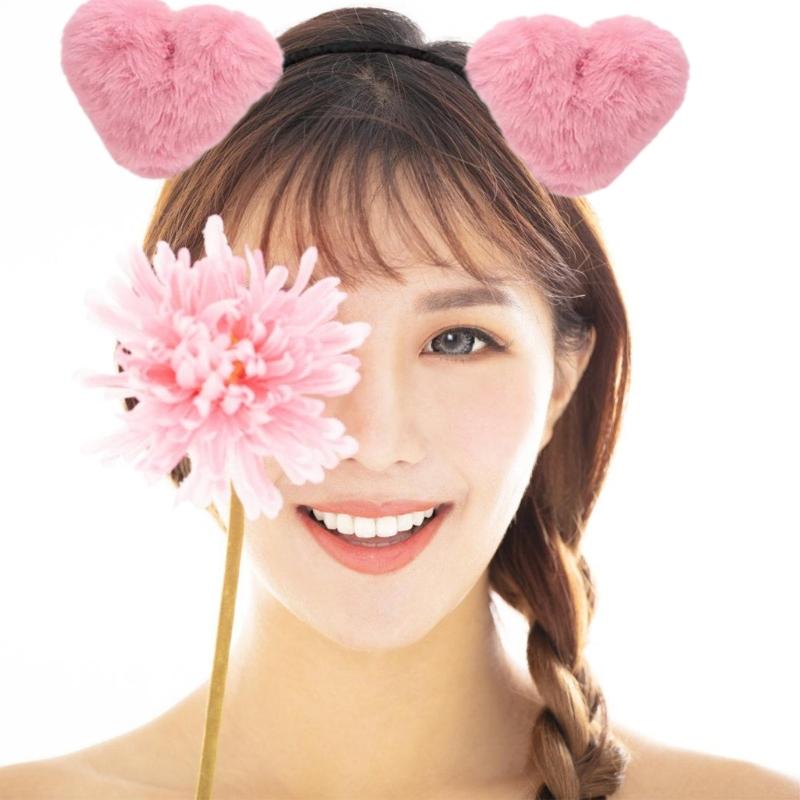 Love Heart Headband Plush Hairband Female Hairhoop Festival Gathering Headpiece Valentine Love Hairband Hair Decors