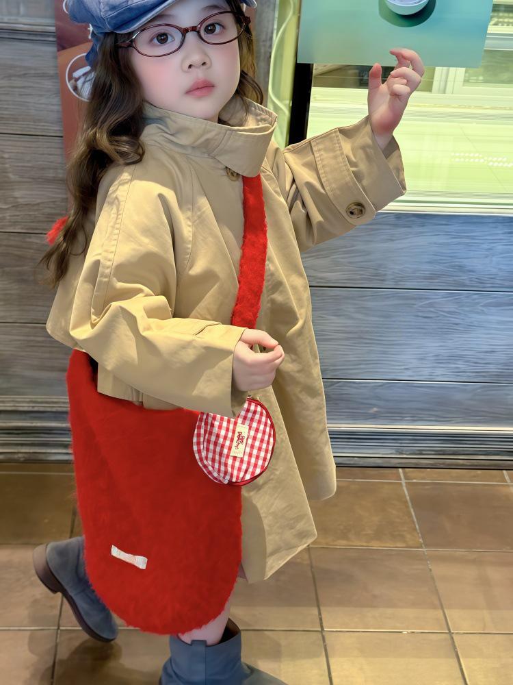 2025 British Style Mid-Length Windbreaker for Girls - Early Autumn Collection