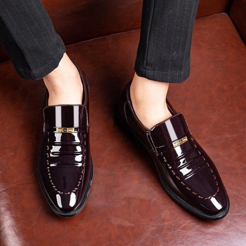 Slip-on Lightweight Patent Leather Men's Formal Shoes Office 2026 Trend Low Price Party Not Casual Official New Social Shoe Male