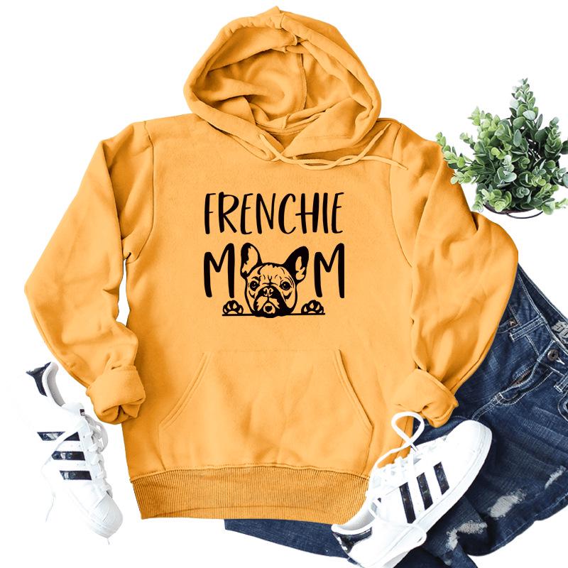 Frenchie Mom Autumn/Winter Casual Hoodie - Long Sleeve Sweatshirt