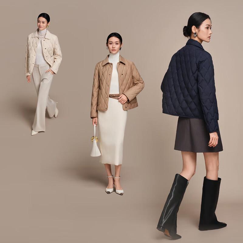 Bosideng Women's B250134182 Short Plaid Down Jacket