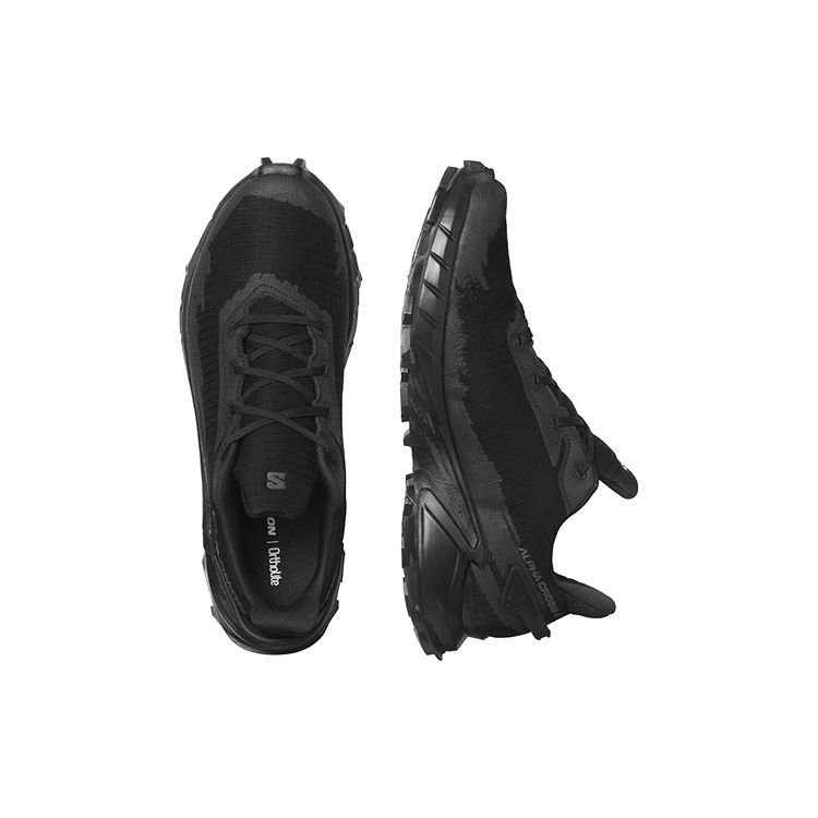 SALOMON Alphacross 4 Gore-Tex Synthetic Leather Outdoor Sports Slip-Resistant Wear-Resistant Rebound Low-Top Lifestyle Shoes Men Sneaker Black 470640