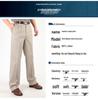 Dad's Pants Men's High Waist Cotton Double Pleated Loose Fit Pants for Spring & Autumn
