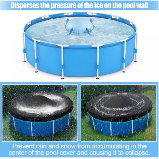 Oversized Cold-Resistant PVC Inflatable Pool Float Mat & Winter Cover Pillow