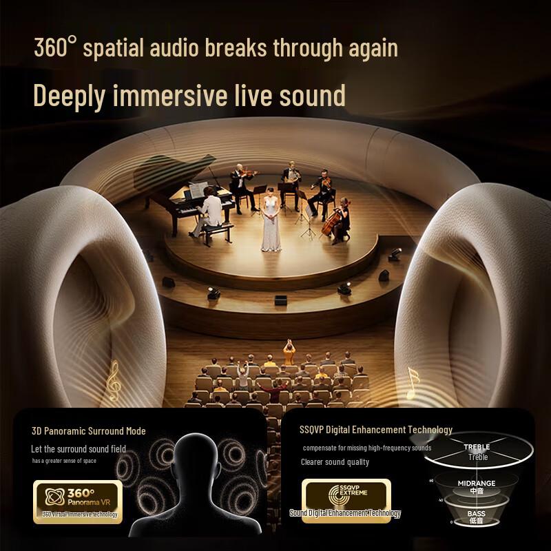 PVF XM8 Wireless Active Noise Cancelling Gaming Headphones