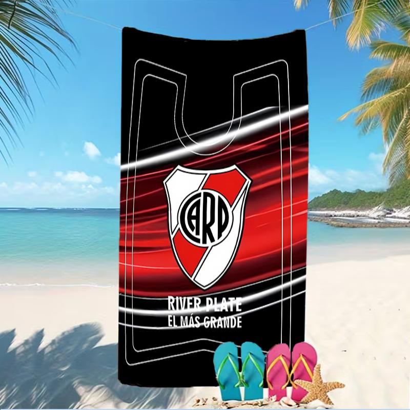 Beach Towel with Club Atlético River Plate Pattern - soft,absorbent,machine washable Lightweight&Modern,swimming,Travel Essentials