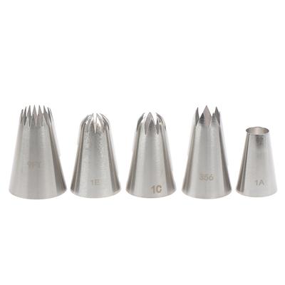 5Pcs / Set Large Russian Cake Cream Icing Piping Pastry Nozzle Tips Baking Tools