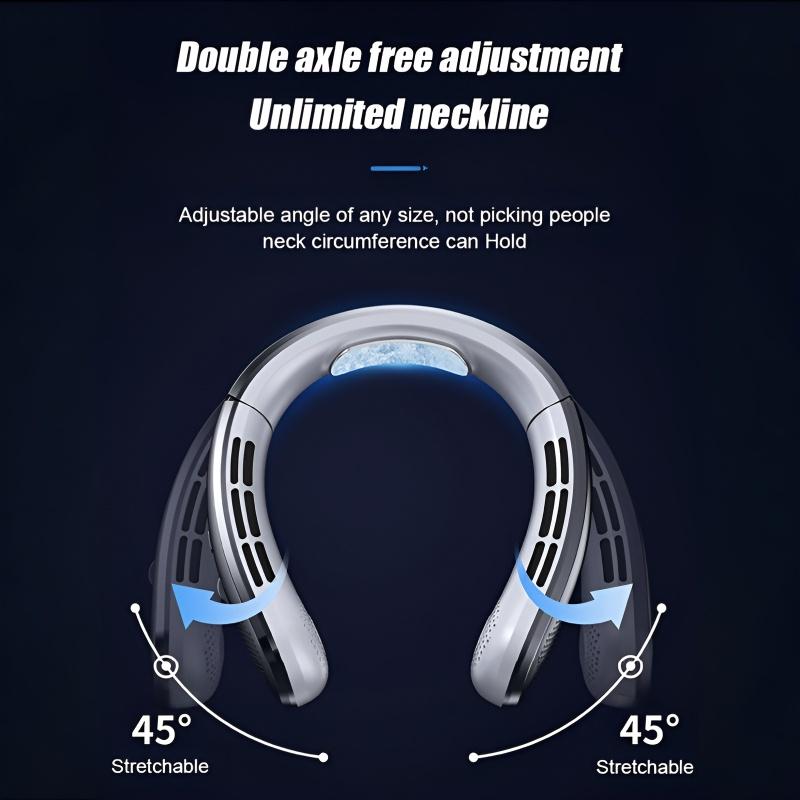 Hanging Neck Portable Bladeless Fan Wind Power Digital Display Usb Charging Cooling Fan Outdoor Sports Hanging Fan Cooler