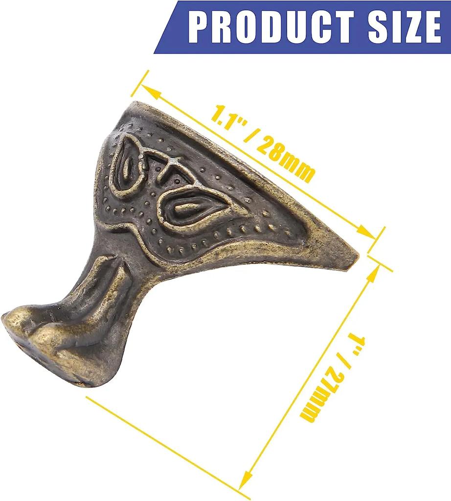 4Pcs Retro Bronze Box Feet Antique Jewelry Box Legs Jewelry Box Feet Decorative Box Legs with Screw Metal Legs Support Feet