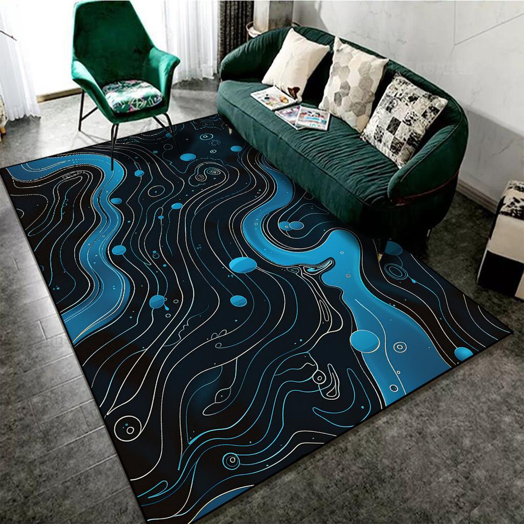 Nordic Abstract Living Room Carpet Decoration Home Large Area Easy Clean Sofa Area Floor Mat Bedroom Study Lounge Anti-slip Rugs