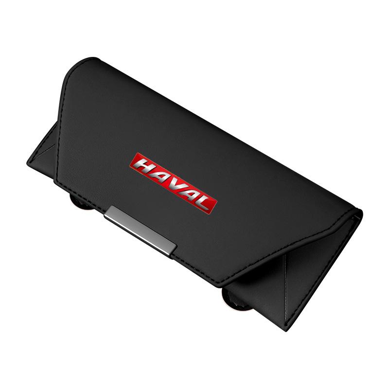Customized logo car sun visor glasses storage clip for Haval H1 H2 H3 H5 H6 m6 F7X Red Rabbit Body Damn Big Dog Car Storage Box