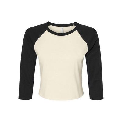 Bella + Canvas Womens/Ladies Baby Micro-Rib Raglan 3/4 Sleeve T-Shirt