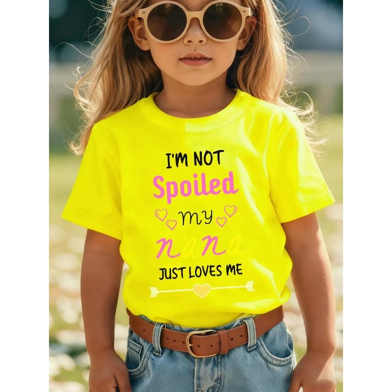 European Size Girls Round-neck Short-sleeved T-shirt with Unique English Patterns