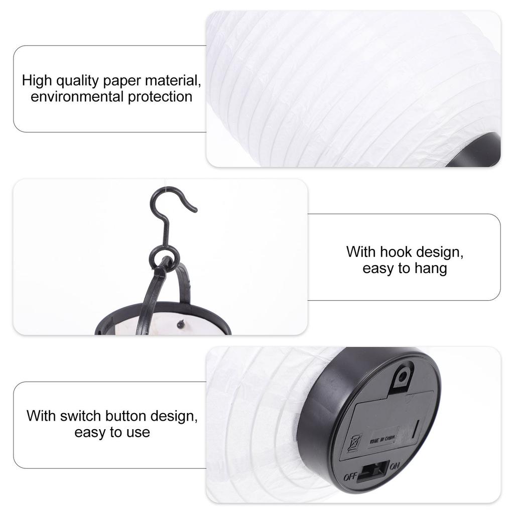 1Pcs Hanging Folding Paper Lantern Lamp with Light for Home Restaurant Wedding Party Decor DIY Lantern Ornament