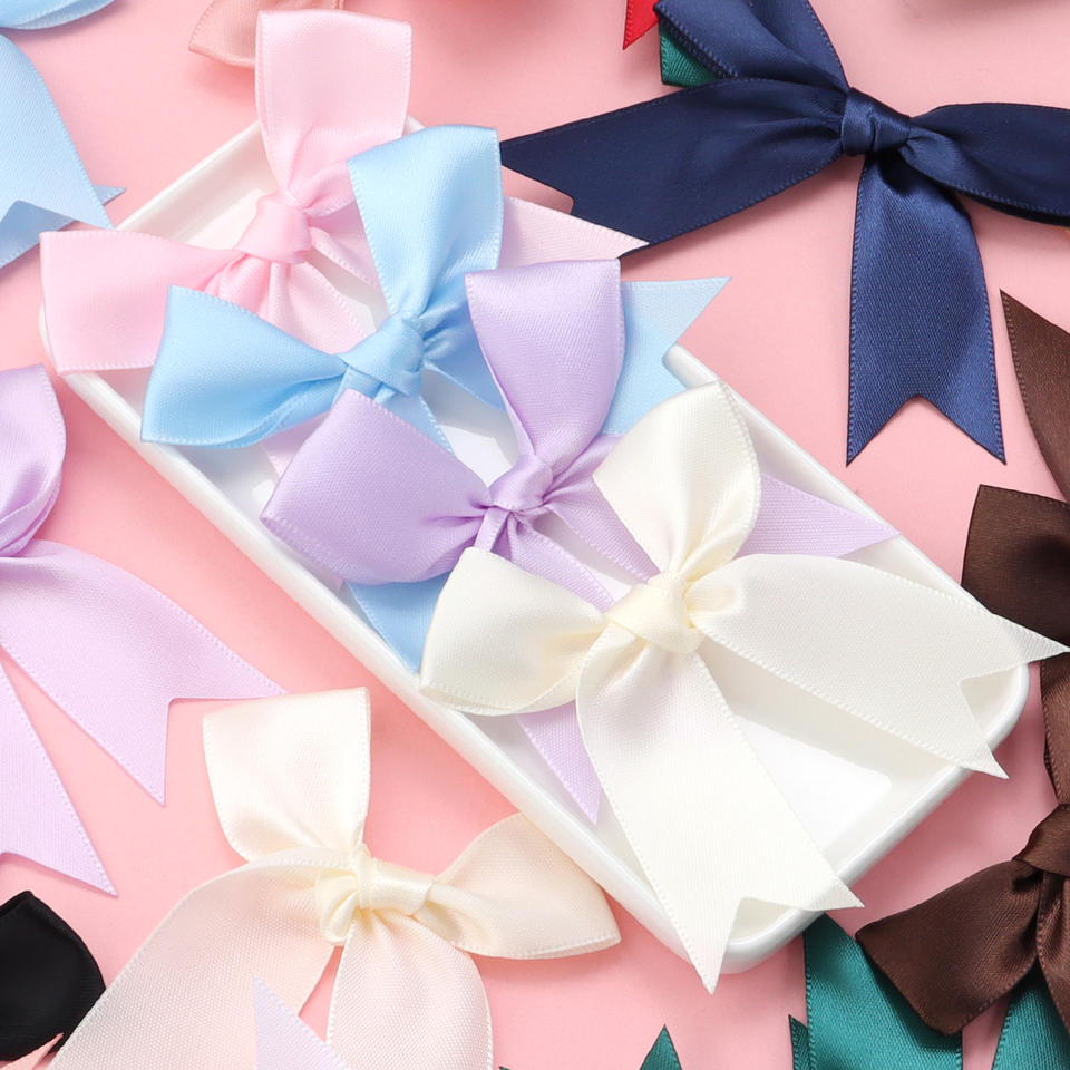 20/50 Stück Band Schleife Bastelschleife Rosa Weiß Blau Floral Geschenkband DIY Weihnachtsfeier Dekoration Strikjes Decoratie Moños Navideños