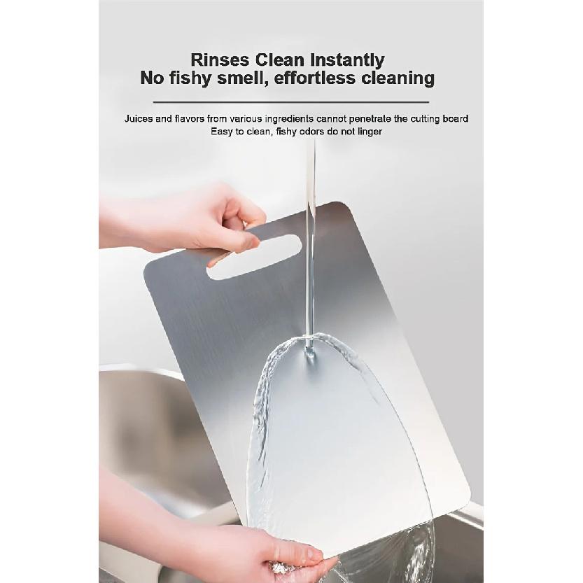 Stainless Steel 3pcs Cutting Boards - BPA-Free Dishwasher Safe Non-Slip Kitchen Boards w/Juice Groove, Rustproof & Space Saving