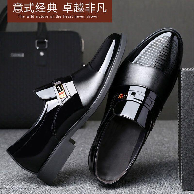 

Invisible inner height increase men s business dress pointed head casual foot wedding shoes leather shoes men 38