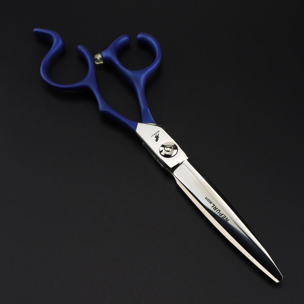 6.0 Inch Half-Body Blue Neptune Beauty Hair Scissors Straight Cutting Teeth Scissors Thin Cutting Hair Salon Special Foreign Trade Explosion
