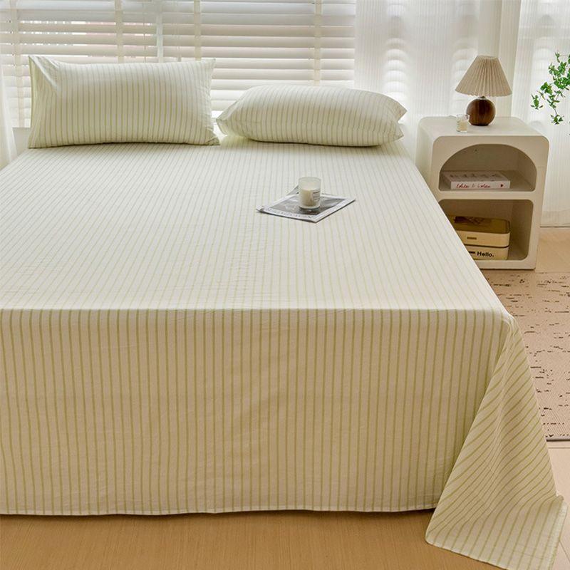 Minimalist Striped Washed Cotton Bed Cover For 1.8m Bed, Household & Student Dormitory