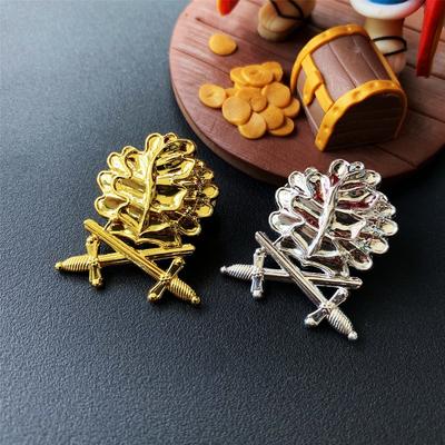 Christmas Gift, Stocking Stuffers Double Sword Oak Leaf Badge, Knight Iron Cross, Accessories, Metal Brooch, Edelweiss Commemorative Medal