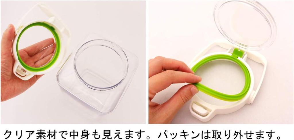 Iwasaki Kogyo Lustroware Storage Container Canister Keypot Set of 2 White Green Opening Dishwasher Safe Made in Japan 2.8L One-Push