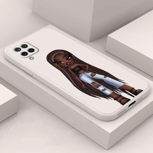 Krásné pouzdro pro panenku Bratz pro Samsung Galaxy A01 A51 A02 A70 A21s A50 A31 A11 A71 A03s M02s Square Liquid Cover Armor Luxury