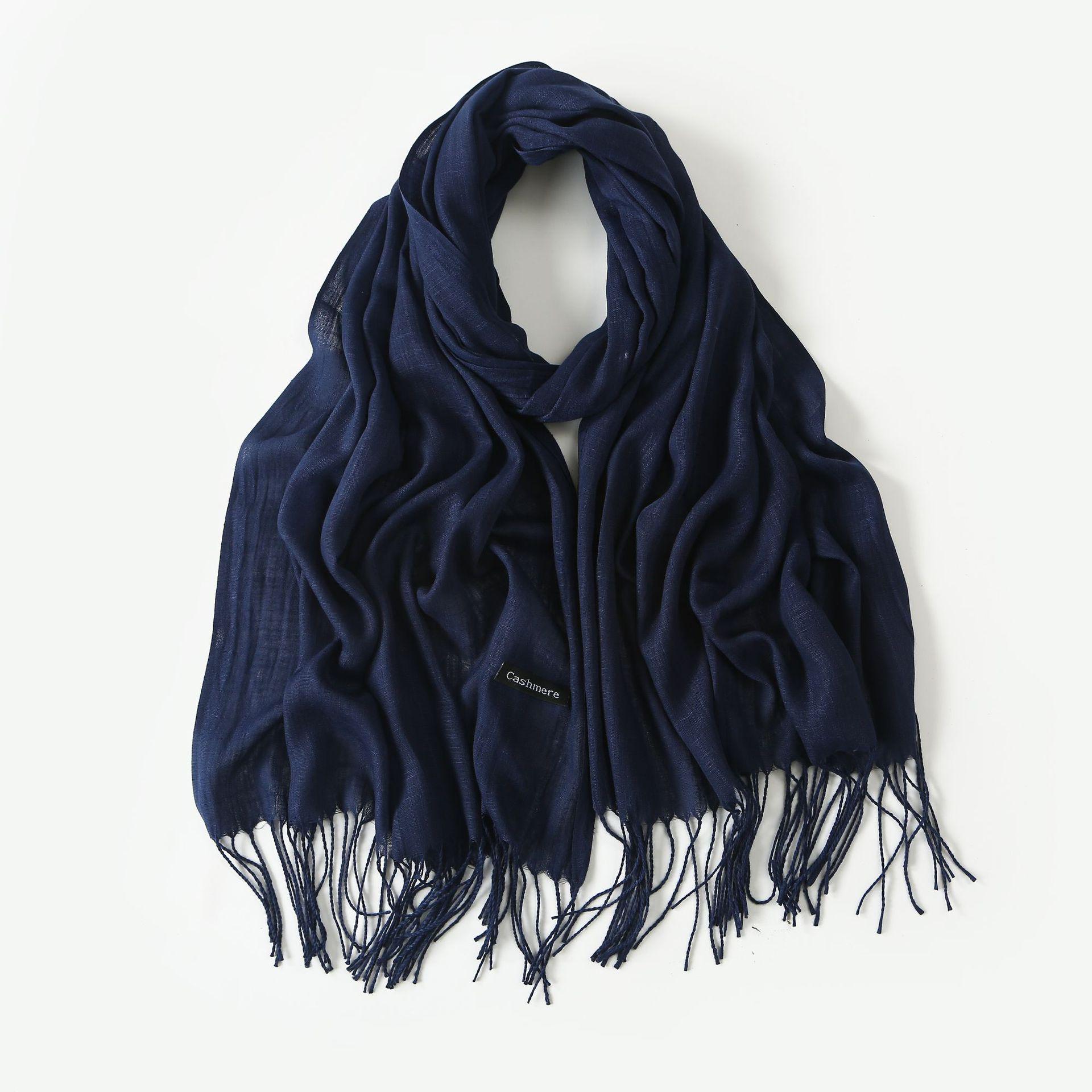 

Шелковый солнцезащитный шарф: Модная шаль из бамбуковой пряжи с кисточками 200*70 (with tassel)