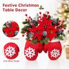 Flocked Christmas Hanging Ornament with Snowflake Needle and Accents for Holiday Tree Decor