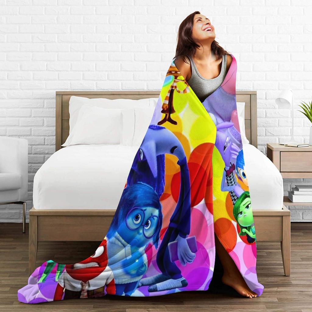 Inside Out Wool Blanket Cartoon Action Comedy Funny Throw Blankets for  Sofa Bedding Lounge 125*100cm Rug Piece,