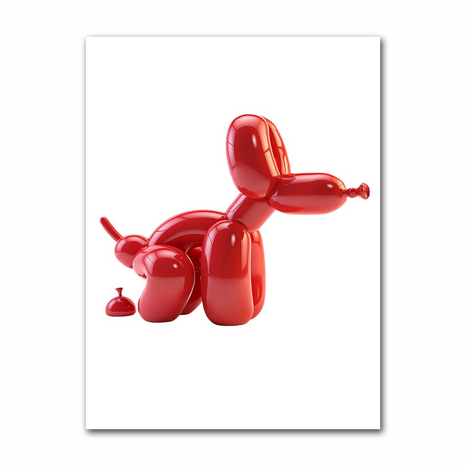 Posters for Wall Home Decoration Contemporary Art Picture Painting Balloon Dog Print Modern Poster Bathroom  Toilet Sign