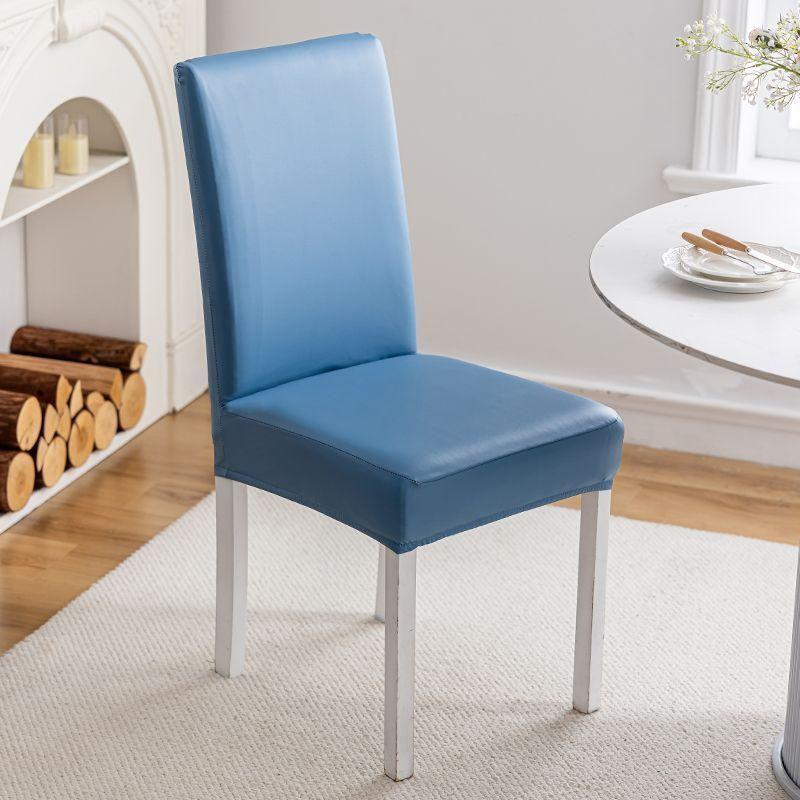 Waterproof PU Leather Dining Chair Covers Stretchable Oil Resistant Slipcover for Kitchen Chairs Durable Easy Clean Protector