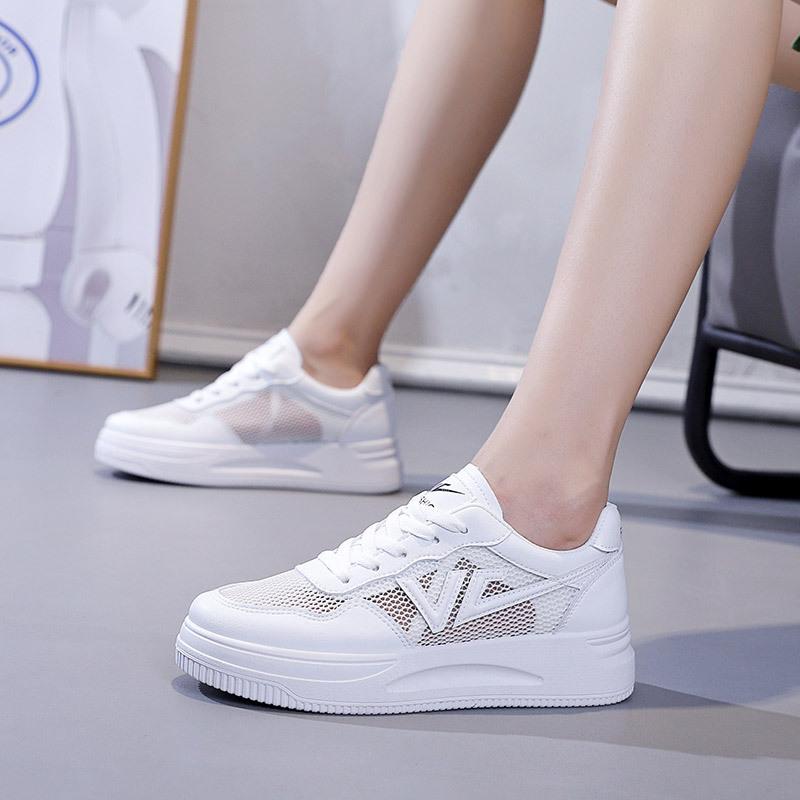 Summer new ins breathable mesh student board shoes platform mesh shoes Q