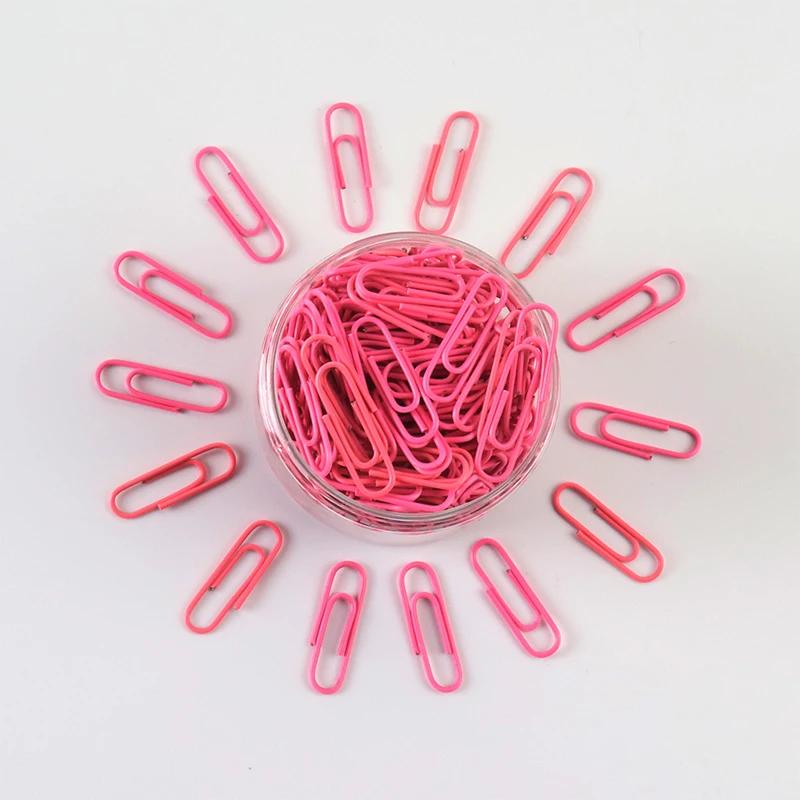 28mm Colored Metal Paper Clip Creative Bookmark Office Stationery Cartoon Anti Rust Pin Return Type Needle