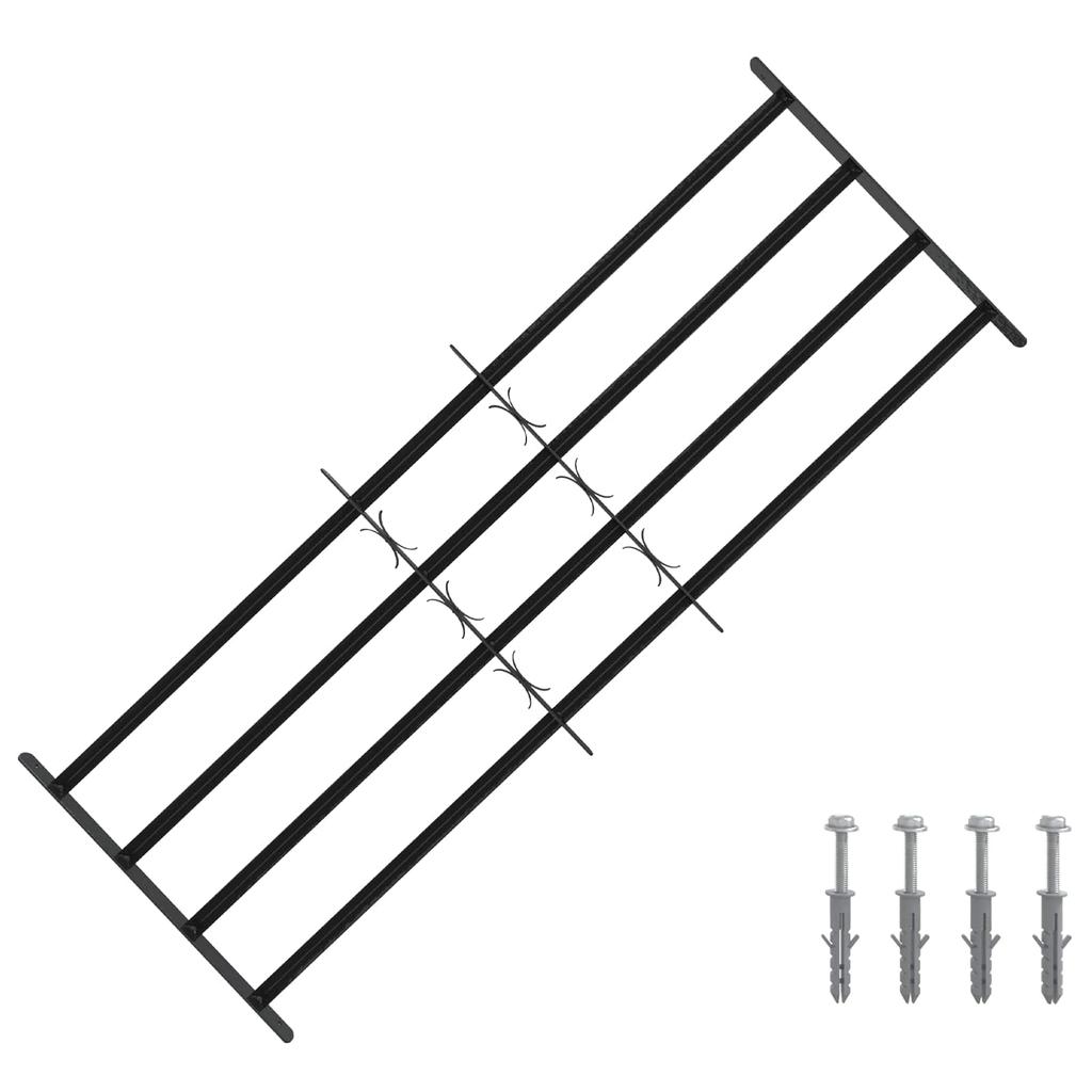 Window Security Grille with 4 Horizontal Bars 3 pcs 93 174 cm