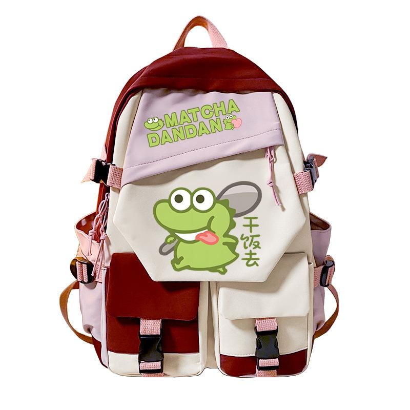 Personalized niche little crocodile expression bag schoolbag 2024 cross-border campus popular student schoolbag casual and simple
